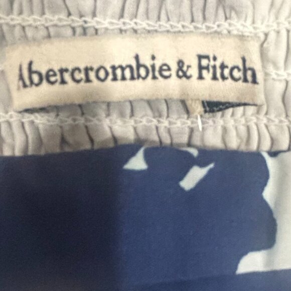 A&F Emerson Poplin Puff Sleeve Mini Dress - Navy and White - Size Medium - Picture 4 of 10